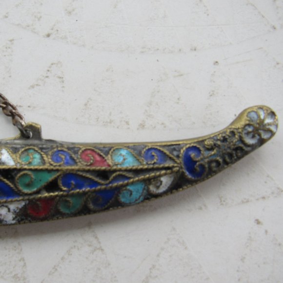 Antique French Cloisonné Knife and Sheath - Picture 1 of 6